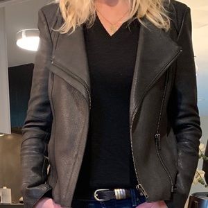 Helmut Lang black leather jacket size small